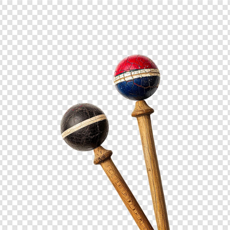 PSD un par de maracas de madera con instrumentos de música aislados sobre un fondo transparente