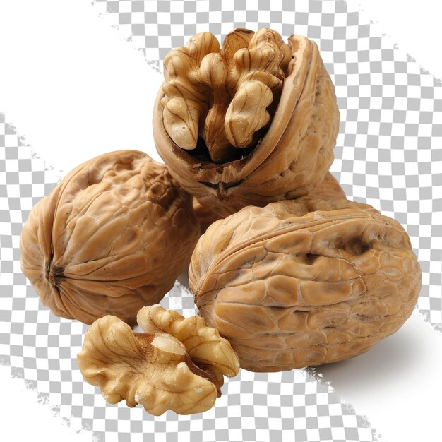 PSD un par de nueces se muestran en un fondo blanco