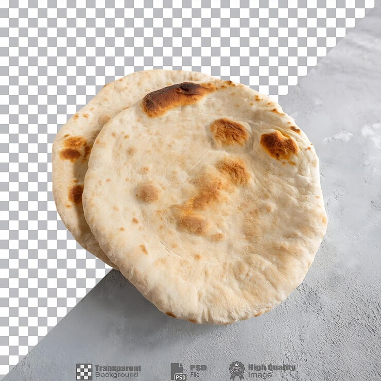 PSD un par de panes planos tradicionales con manchas marrones aisladas