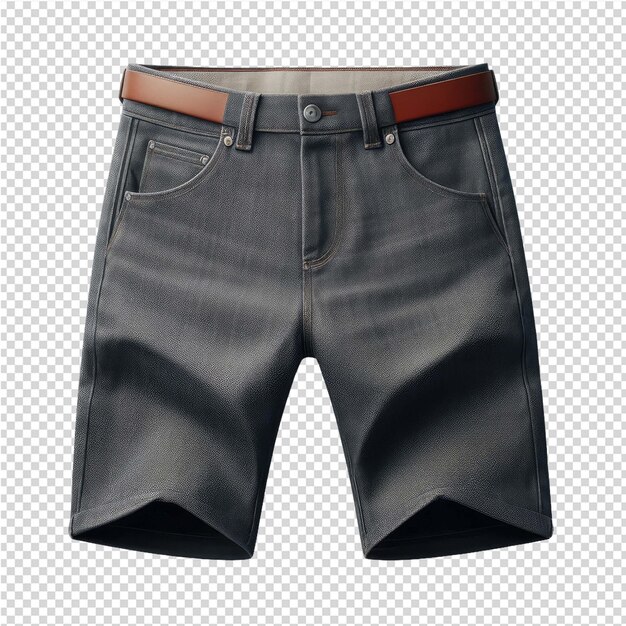 PSD un par de pantalones cortos con un cinturón marrón y un cinturó marrón