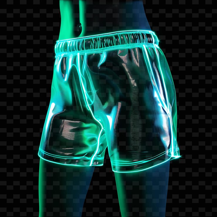 PSD un par de pantalones cortos con una luz verde en la parte inferior