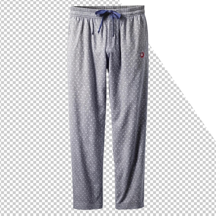 PSD un par de pantalones grises con un arco azul en el frente
