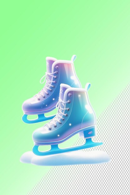 PSD un par de patines de hielo con la palabra hielo en la parte inferior