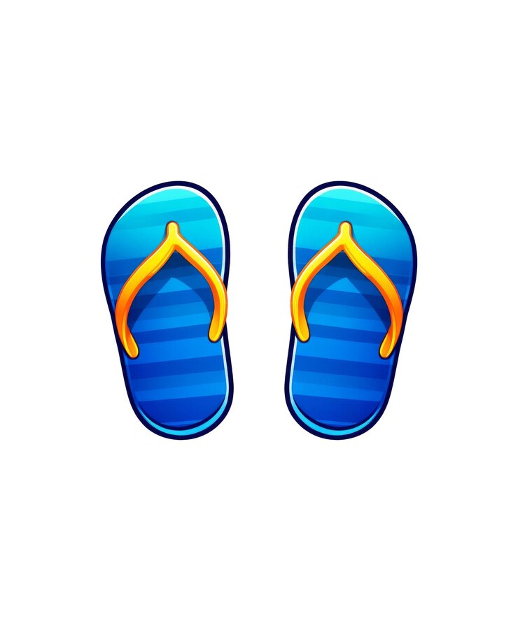 PSD un par de zapatillas con una amarilla y una azul