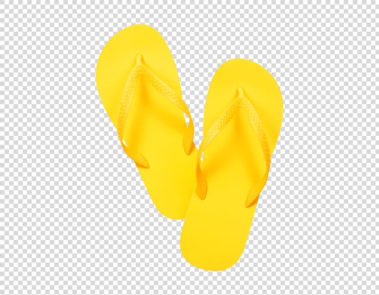 PSD un par de zapatillas esenciales de playa aisladas sobre un fondo transparente