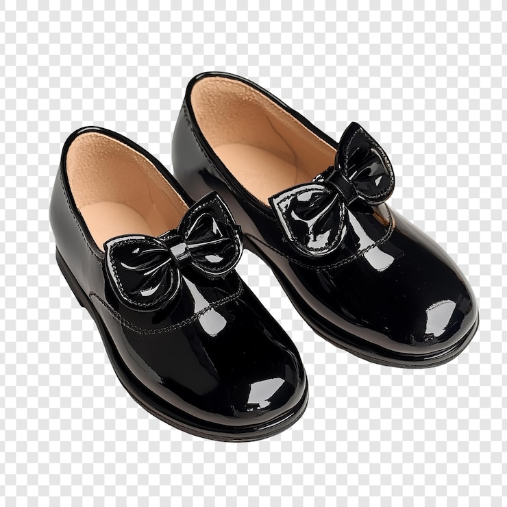 PSD un par de zapatos negros con un arco blanco en la parte delantera