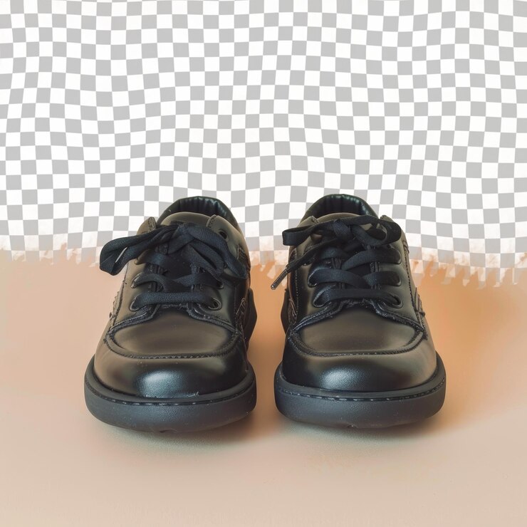 PSD un par de zapatos con la palabra zapato en la parte inferior