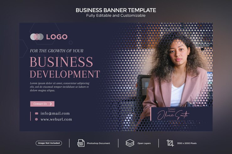 PSD para o crescimento do seu negócio desenvolvimento banner design template