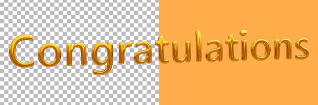 Parabéns ouro 3D renderizando imagens