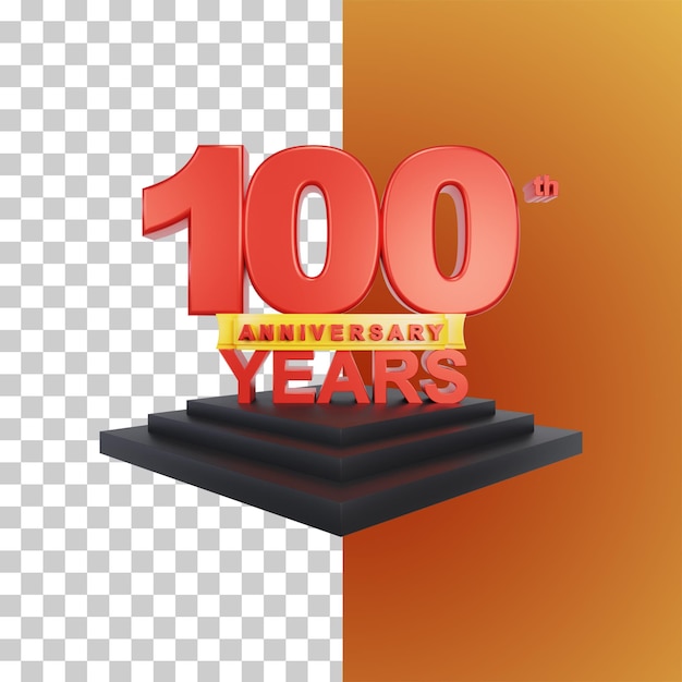 Parabéns renderização 3d do aniversário de cem anos
