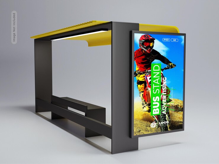 Parada de autobús, maqueta de banner de refugio