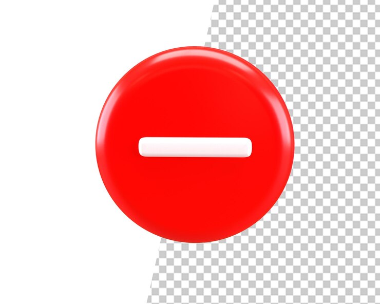PSD parada roja señal de tráfico 3d render