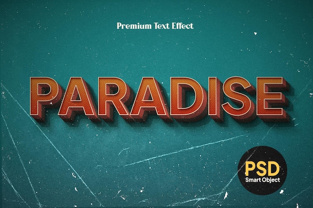 Paradise Retro Vintage 3D-bearbeitbare Texteffekt