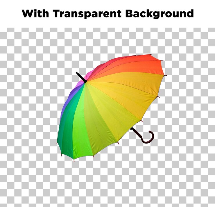 PSD paraguas de arco iris de colores con fondo transparente