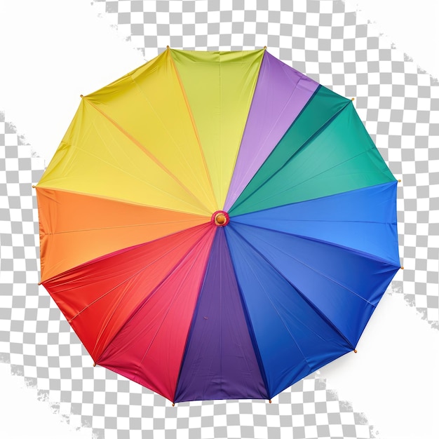 un paraguas de color arco iris con una sección de color arkoir