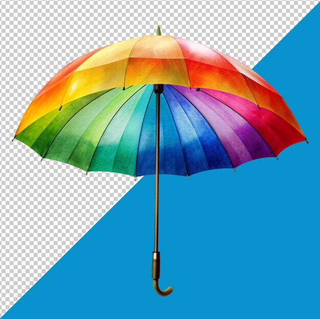 PSD paraguas de colores en un fondo transparente