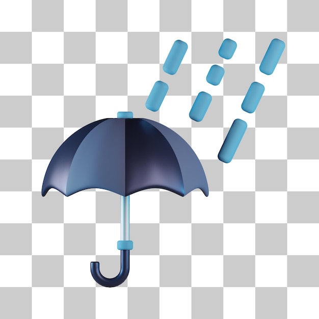 PSD paraguas, lluvia, 3d, icono