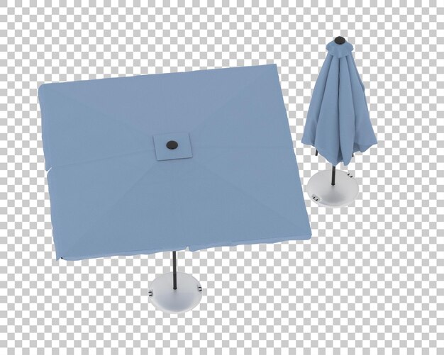 Paraguas de playa aislados en un fondo transparente Ilustración de renderización 3D