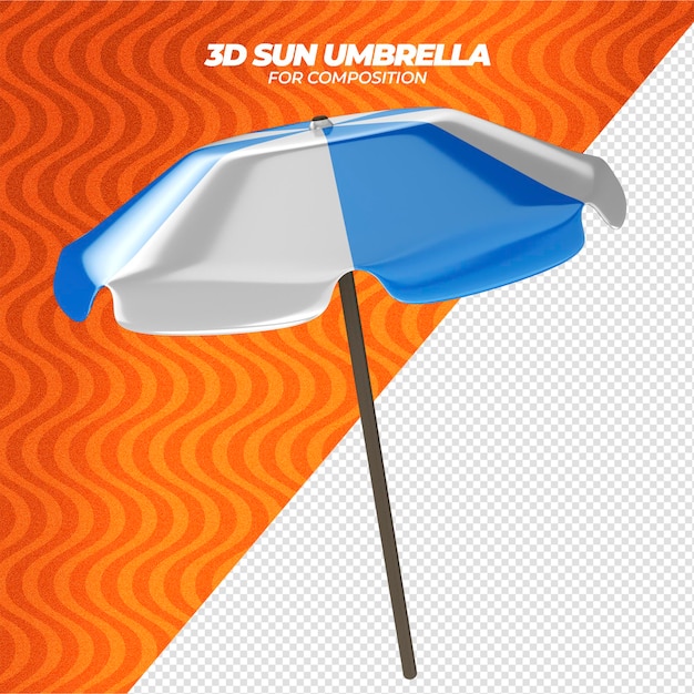 PSD paraguas de verano de render 3d para composición