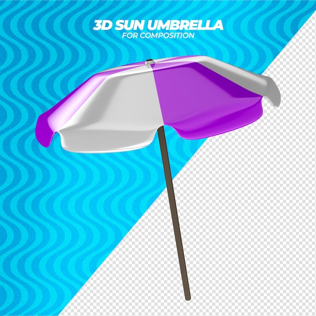 PSD paraguas de verano de render 3d para composición