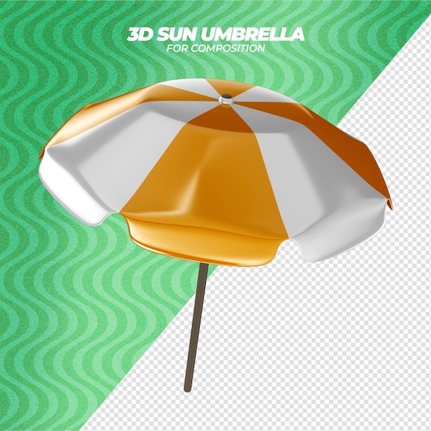 PSD paraguas de verano de render 3d para composición