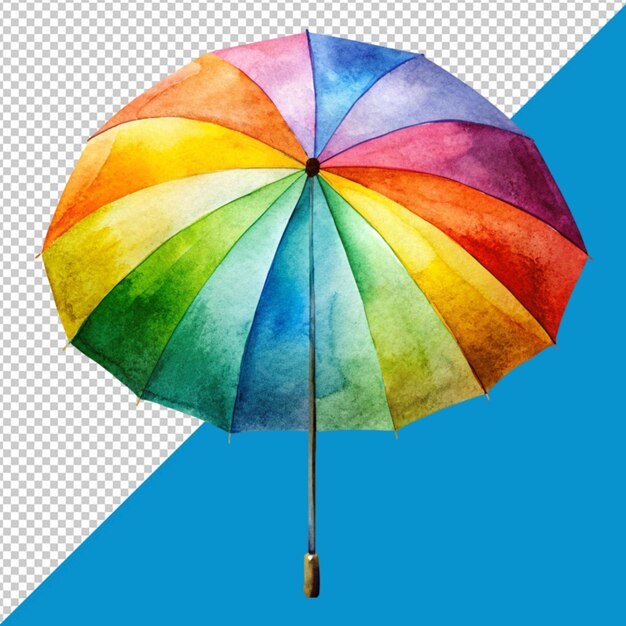 PSD un parapluie coloré sur un fond transparent