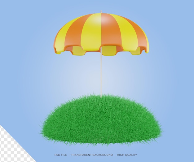 PSD parapluie d'été de rendu 3d