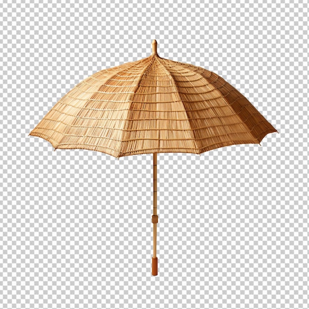 PSD parapluie de paille de plage isolée sur un fond transparent