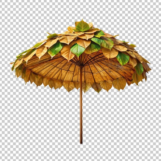 PSD parapluie de plage avec feuille