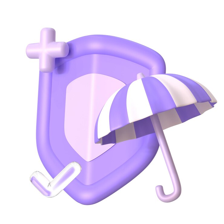 PSD paraquedas de escudo de seguro business startup 3d object