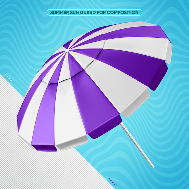 Parasol Blanc Et Violet Réaliste