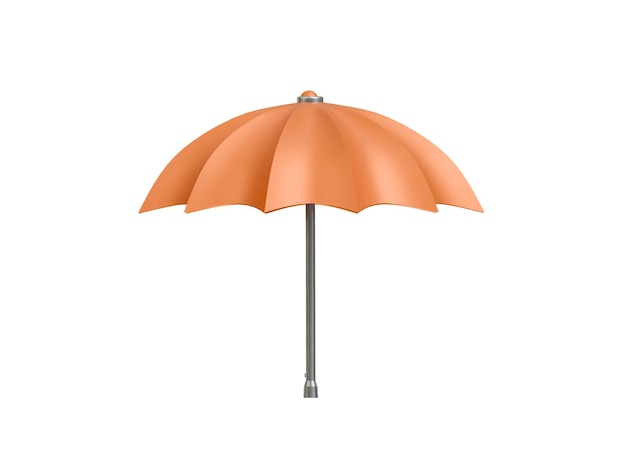 Parasol naranja aislado sobre un fondo blanco