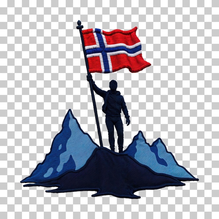 PSD parche bordado de la bandera de noruega