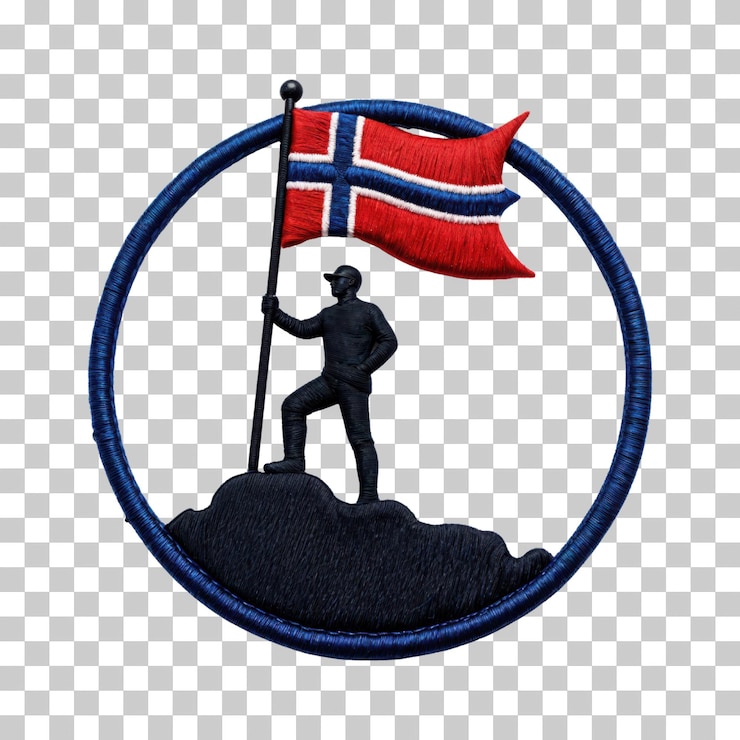 PSD parche bordado de la bandera de noruega