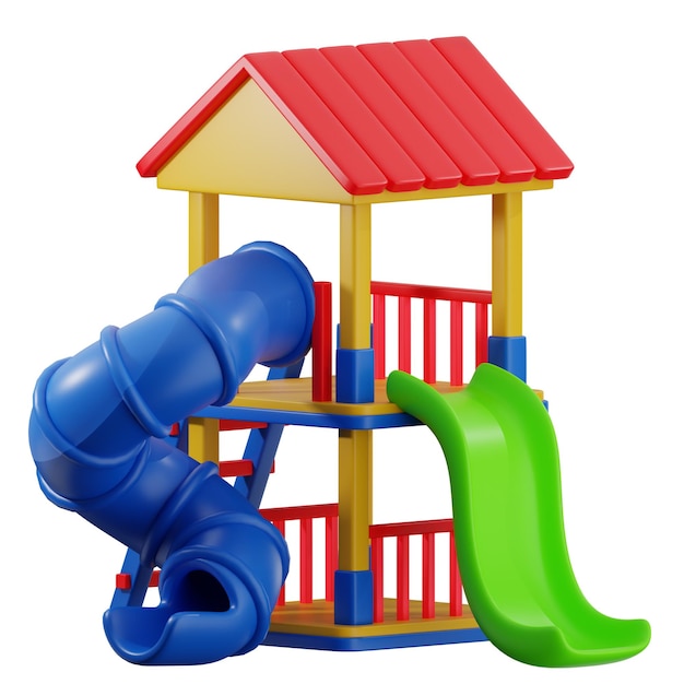 Parco giochi per bambini con scivolo