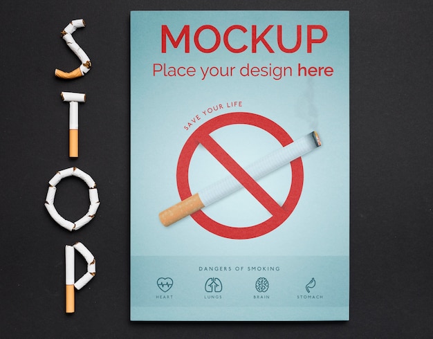 Pare de fumar conceito com símbolo