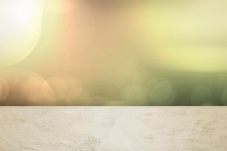 PSD pared bokeh con suelo de mármol beige fondo del producto