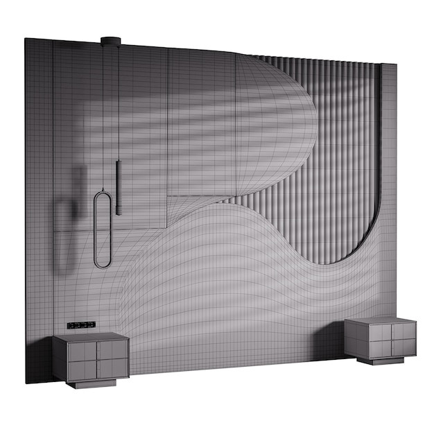 Una pared con un diseño de una onda y una puerta con un mango La pared está hecha de madera y tiene un color negro