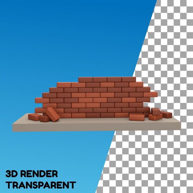 PSD pared de ladrillo 3d