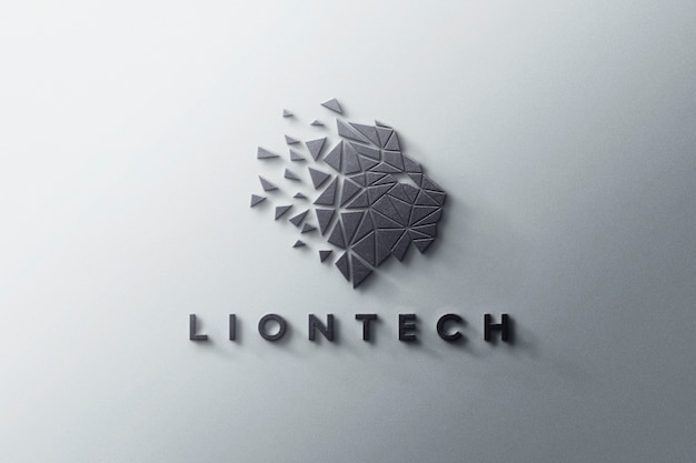 Pared de maqueta de logotipo frontal 3D