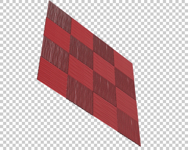 PSD parede de bambu isolada na ilustração de renderização 3d de fundo transparente