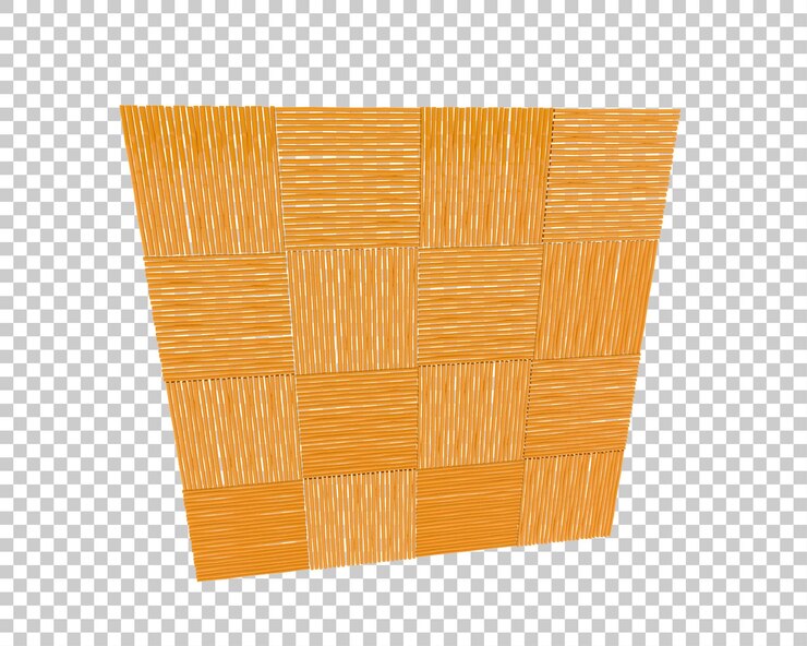 PSD parede de bambu isolada na ilustração de renderização 3d de fundo transparente