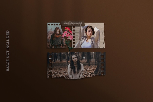Parede de maquete de moldura de foto simples PSD Premium