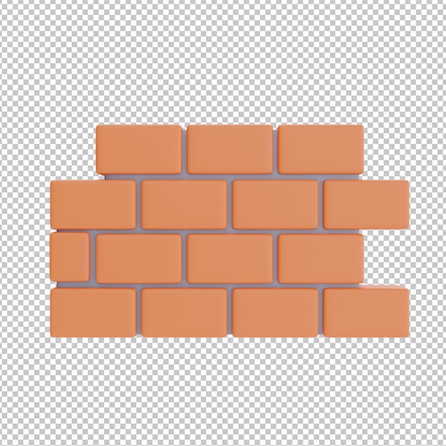 PSD parede de tijolos isolada em ferramentas de construção de fundo branco e renderização em 3d do dia do trabalho de equipamentos