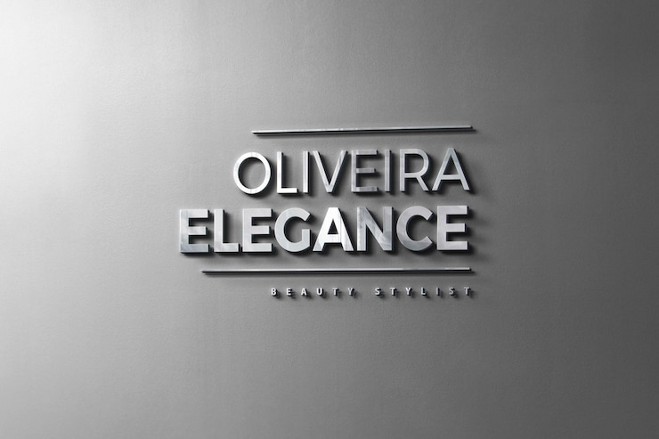 PSD parede moderna de maquete 3d de logotipo