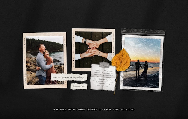 Pareja amor foto película marcos moodboard mockup