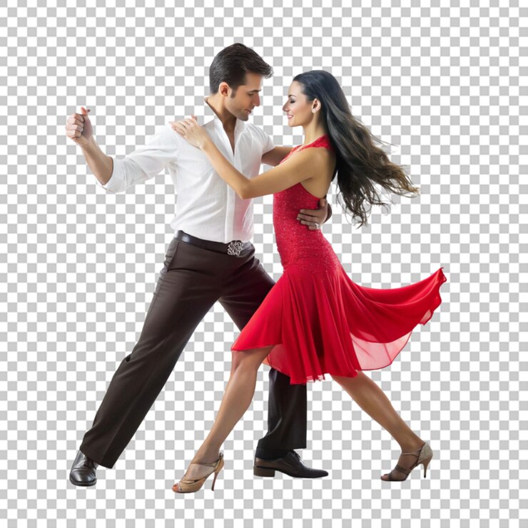 PSD una pareja bailando en un fondo transparente