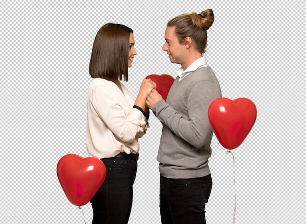 Pareja feliz en el día de san valentín