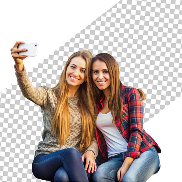 PSD una pareja gay riendo y tomando selfies para san valentín
