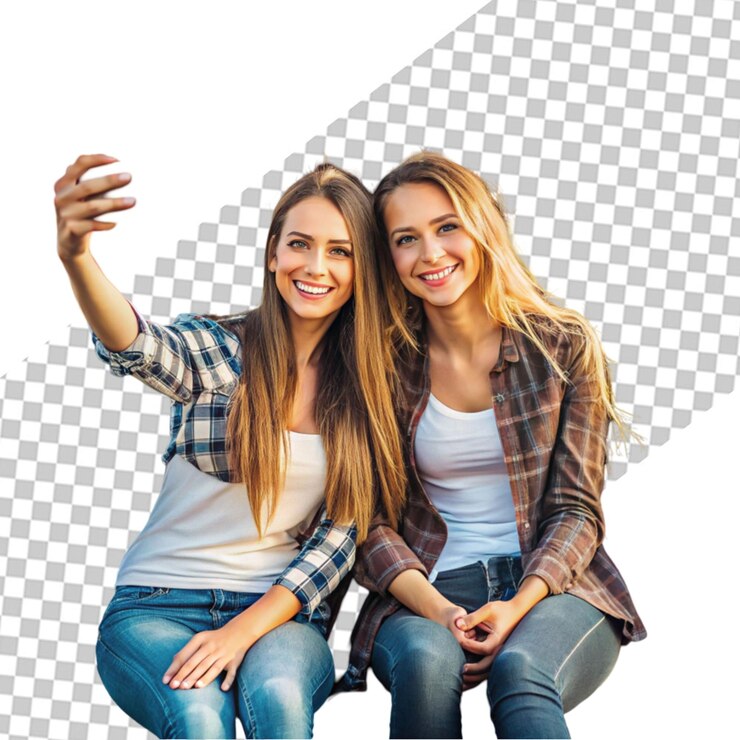PSD una pareja gay riendo y tomando selfies para san valentín